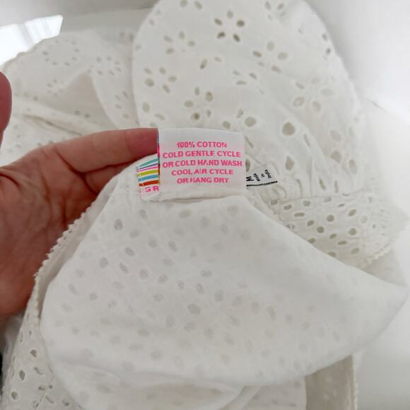 Gretchen Scott White Eyelet Weathered Mary Midi Maxi Dress Size M - Picture 8 of 8